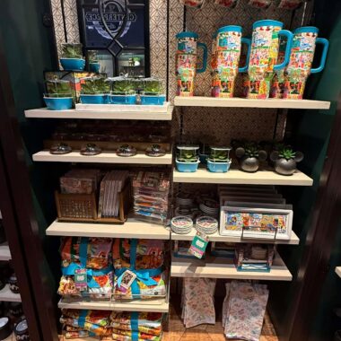 Colorful Disney-inspired drinkware, plates, and kitchen accessories for Disney fans.