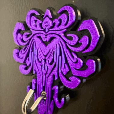 Decorative purple wall hook featuring Disney-inspired intricate design, ideal for magic-themed room decor.