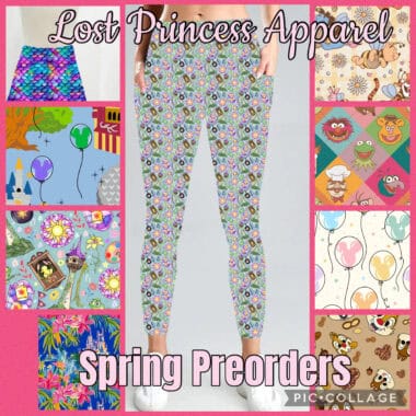 Bright, colorful Disney-inspired pajama pants with floral and character prints. Perfect for Disney f.