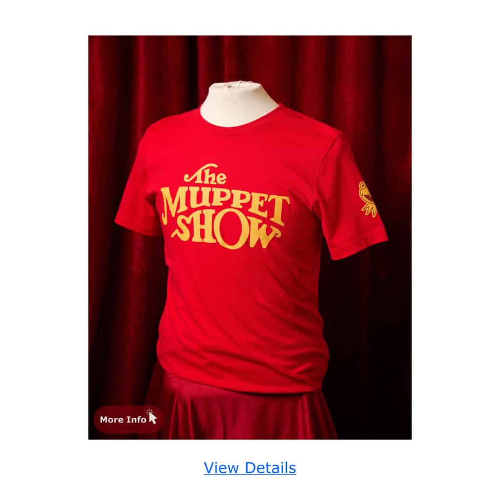Red The Muppet Show graphic T-shirt for Disney fans and collectors.