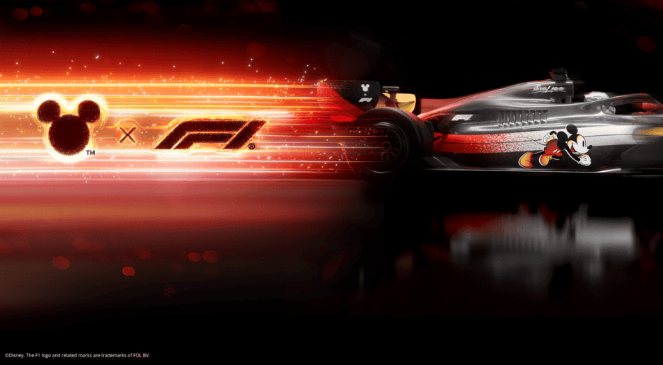 Disney and Formula 1 collaboration for the 2026 race season.