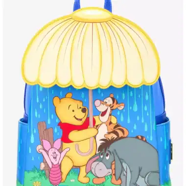 Winnie the Pooh backpack featuring Tigger, Piglet, Eeyore, and friends from Disney. Perfect for kids.