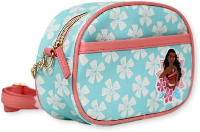 Cute Disney princess-themed mini bag with floral pattern and character illustration.
