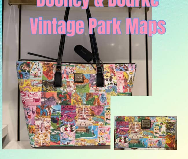 Vintage Park Maps Dooney & Bourke tote bag with colorful park map design.