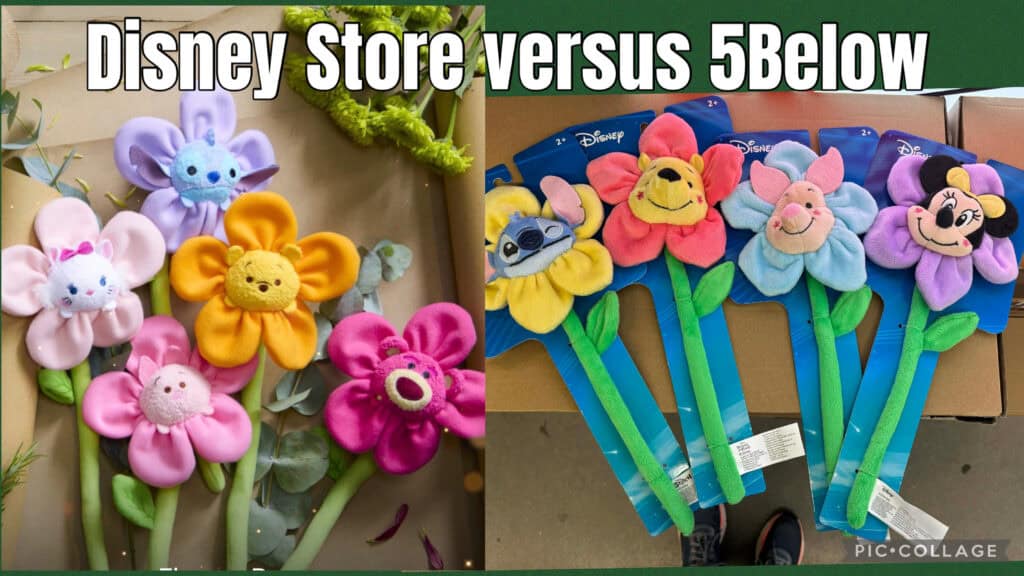 Colorful Disney-themed plush flower toys for kids and collectors.