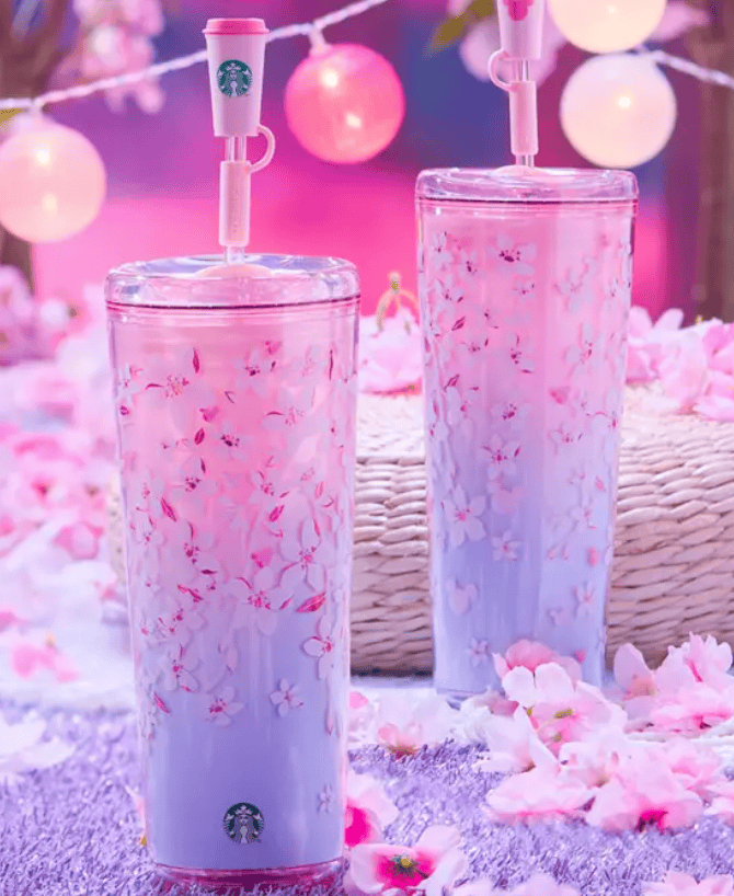 Cherry Blossom Starbucks Tumbler for Spring Celebration.