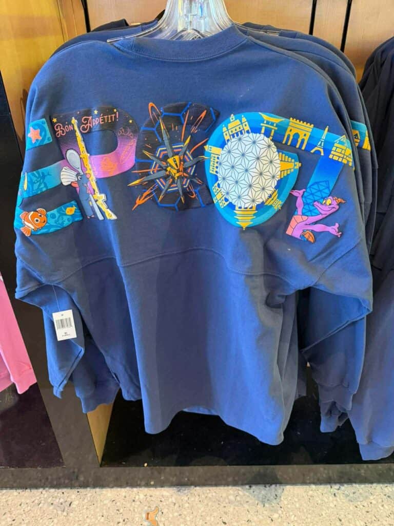 Blue Disney sweatshirt featuring Star Wars themed graphics and characters.