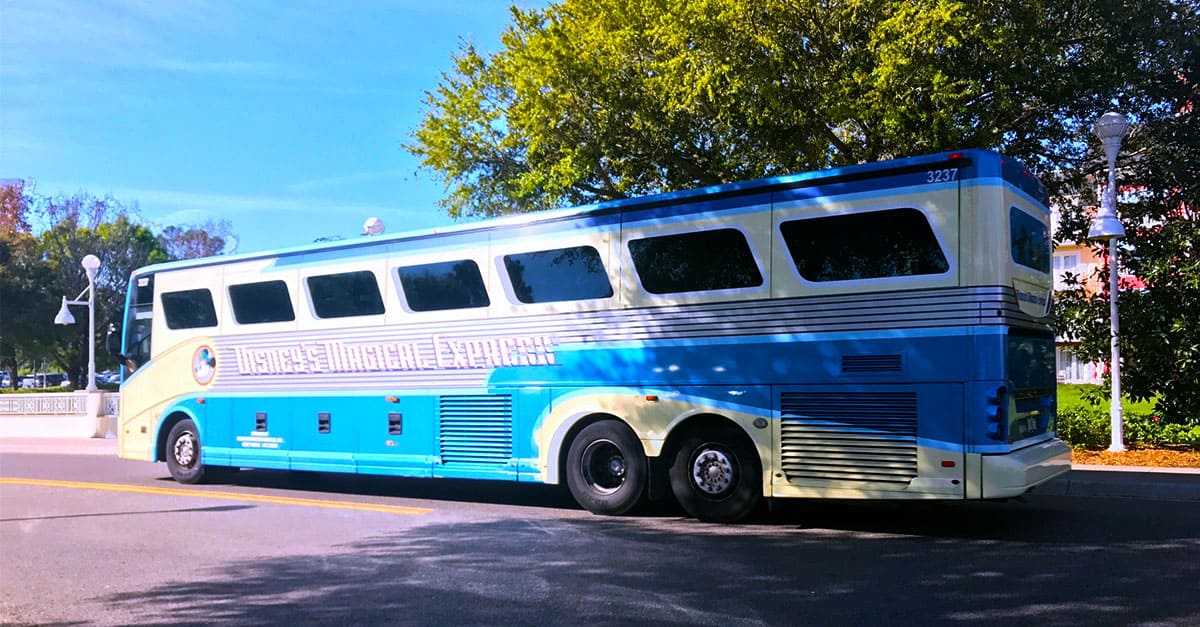 A Magical Express bus at Walt Disney World Resort.