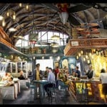 Jock Lindsey’s Hangar Bar at Disney Springs features aviation decor, airplane relics, and a vibrant themed bar atmosphere.
