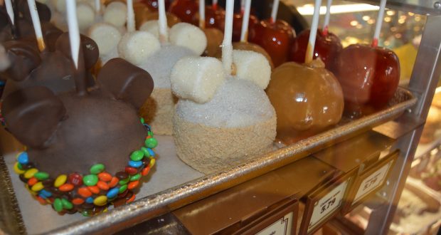 Candle apple desserts at Disney World.
