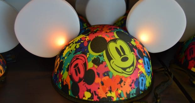Must-have Mickey Mouse ears hat featuring glowing white ears and vibrant Mickey faces—perfect for Disney World fun and photos!.
