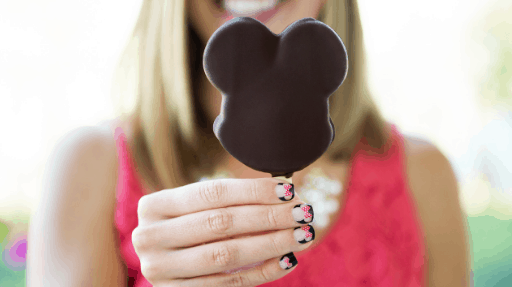 Mickey-shaped ice cream bar and Minnie Mouse Jamberry Nails show off Disney World magic in every sweet, stylish detail.