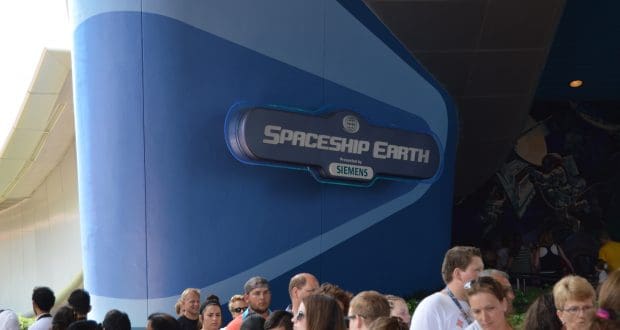 Epcot Spaceship Earth Entrance Sign