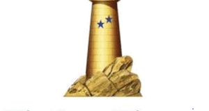 The Lane Thomas Foundation lighthouse statue, with two blue stars, celebrates Disney magic and hope for families.
