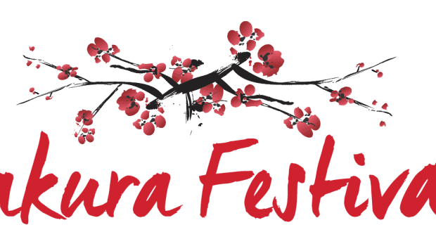 Cherry blossom branch above bold red "Sakura Festival" text, highlighting Morimoto Asia’s spring event at Disney Springs.