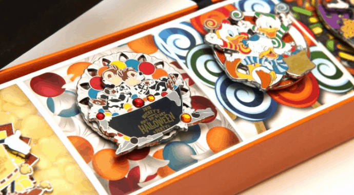 Disney Parks Halloween pins showcase Chip, Dale, Donald, and Daisy in festive costumes—ideal for Mickey’s Not-So-Scary Party fans.
