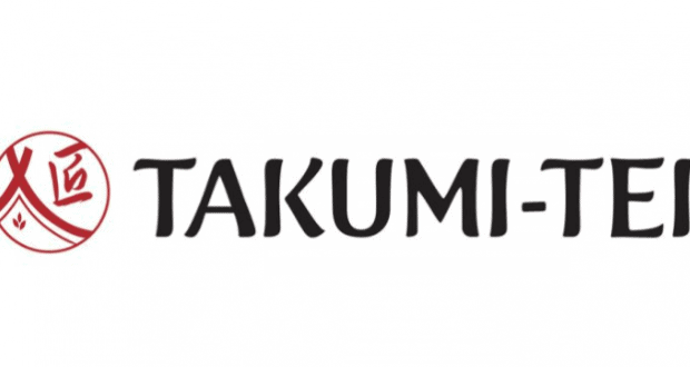 Takumi-Tei Restaurant logo with a bold red Japanese symbol and black lettering, evoking Epcot’s upscale Disney dining.