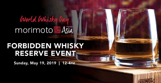 Raise a glass to World Whisky Day at Morimoto Asia, Disney Springs, as three whiskies set the stage for the Forbidden Whisky Reserve Event.