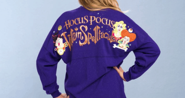Hocus Pocus Villain Spelltacular tee featuring cartoon witches, spotted at Mickey’s Not-So-Scary Halloween Party, Disney World.