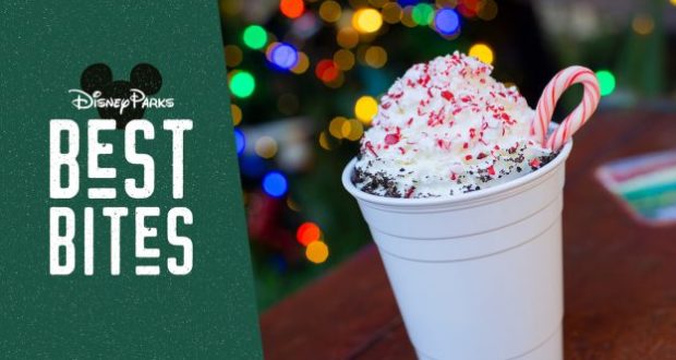 Celebrate the season with a Disney Parks treat—a whipped cream-topped cup with sprinkles and candy cane, just for Best Bites!.