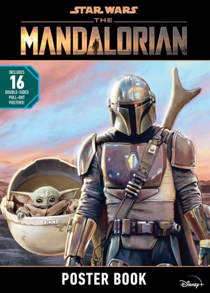 The Mandalorian and Grogu pose together on a Star Wars poster, capturing the magic of Batuu for fans of Galaxy’s Edge.