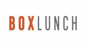 BoxLunch logo with "BOX" in orange and "LUNCH" in gray, supporting Disney magic and hunger relief for park fans everywhere.