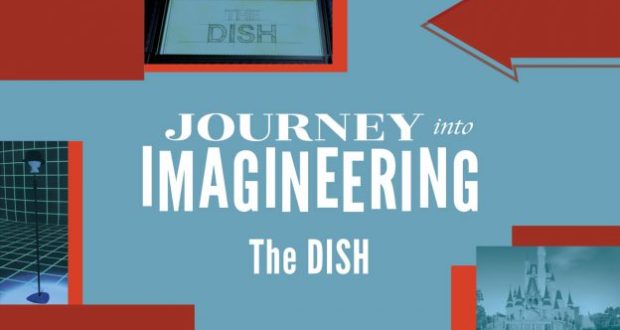 Journey into Imagineering: The DISH — Part 3" appears on a blue background with Disney-inspired red and white graphics, inviting fans to keep exploring Walt Disney Imagineering’s Virtual Tour.