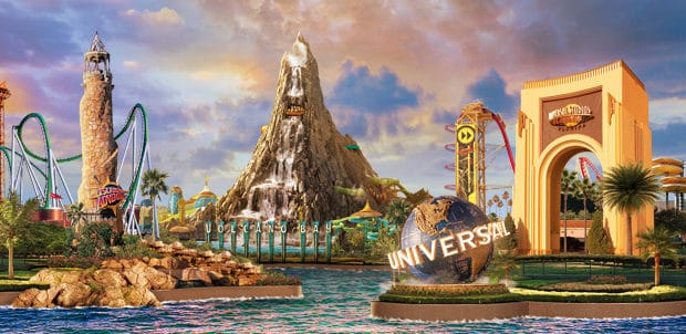Universal Orlando: racing roller coasters, the epic Krakatau volcano, and the famous Universal globe debut June 5! Get ready to explore!.