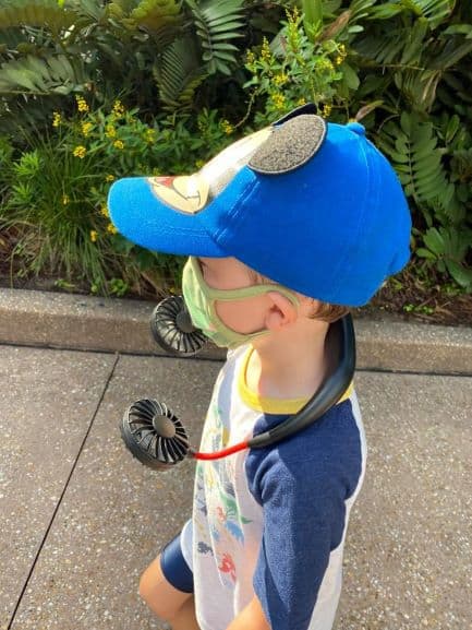 child fan mask walking