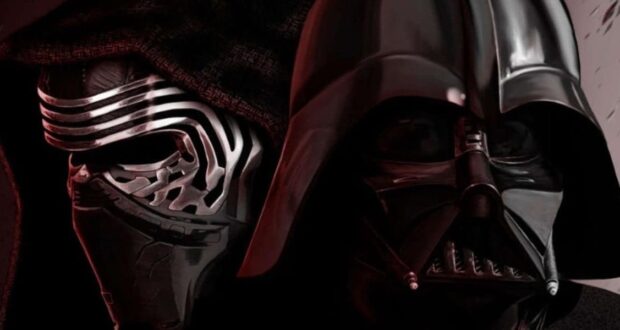 Menacing Darth Vader and Kylo Ren masks from Star Wars, ideal for Disney fans and cosplay enthusiasts.