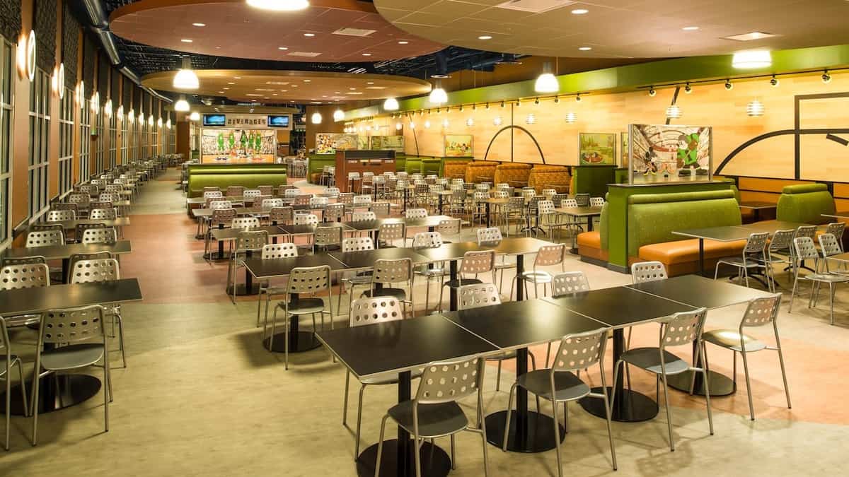 Cafeteria at Disney's All-Star Sports Resort hotel at Walt Disney World Resort.