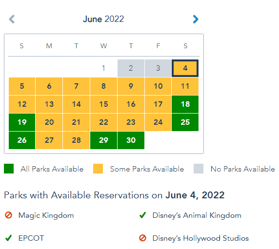 June Theme Park Reservations