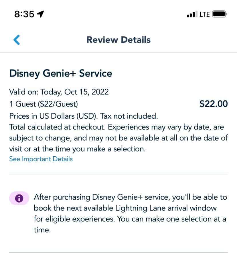 Genie+ Pricing