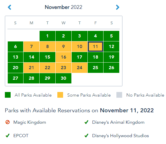 Walt Disney World Theme Park Reservations