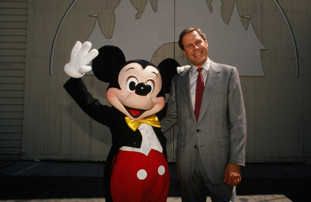 Michael Eisner with Mickey Mouse