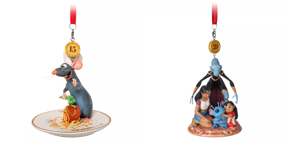 ratatouille and lilo & stitch legacy sketchbook ornaments