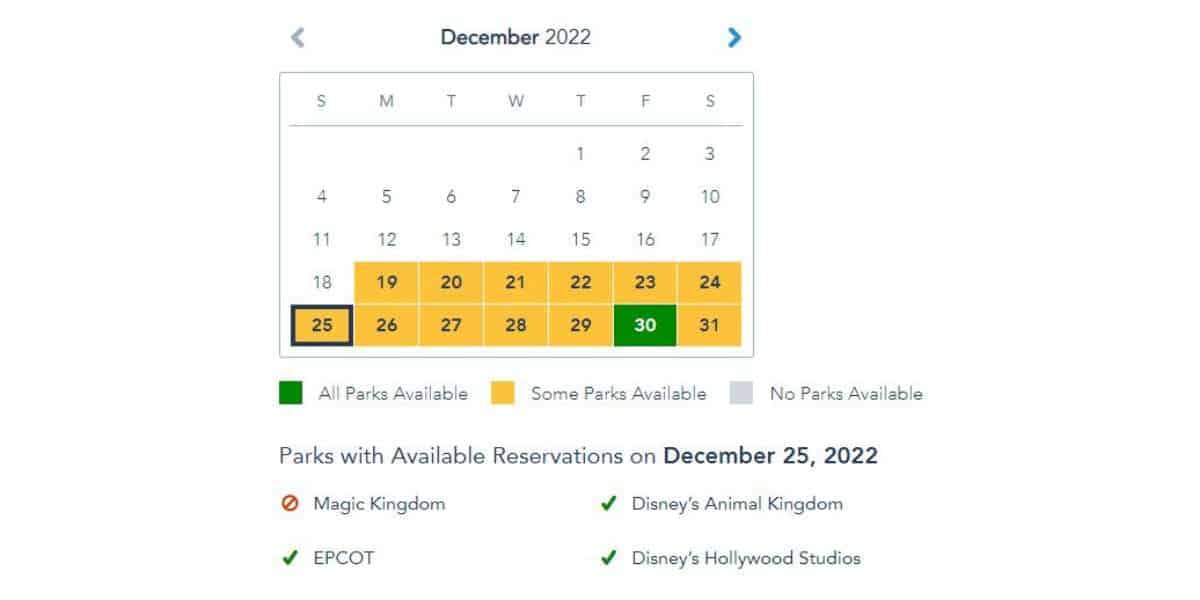 Theme Park Reservation Availability Surprisingly Open Christmas Week at