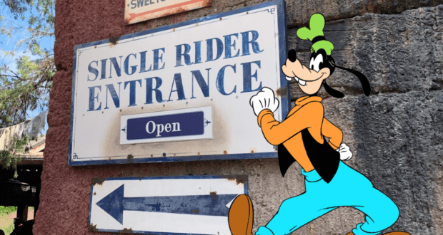 Goofy Heading to Single Rider Line