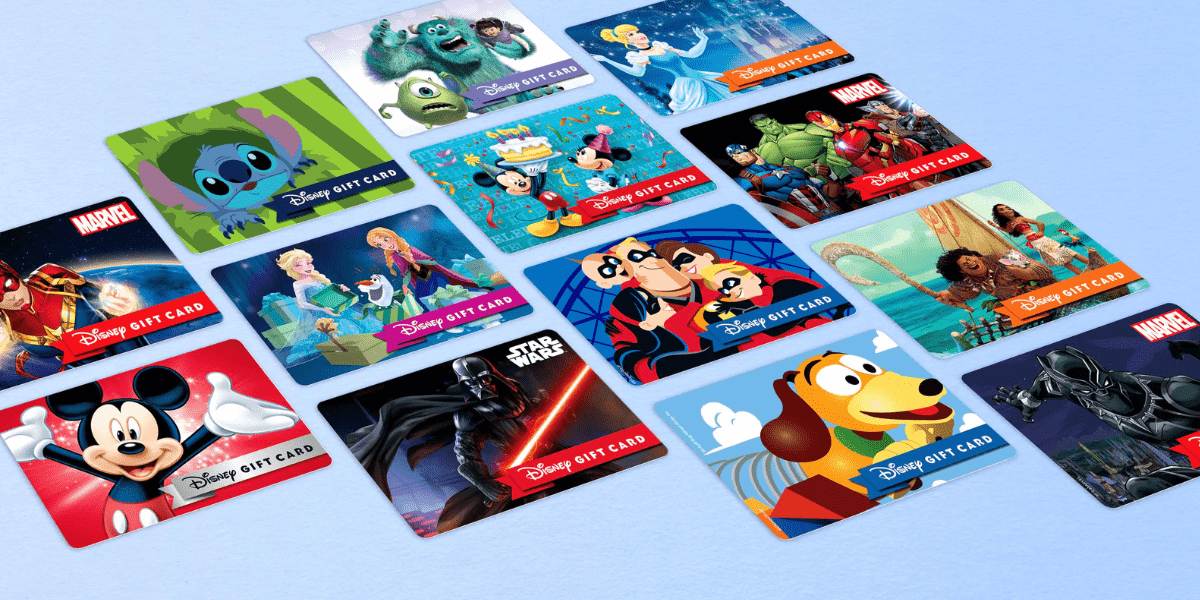 An Assortment of Different Disney Gift Cards