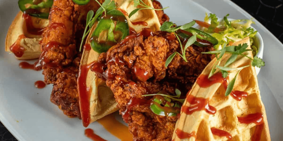 Chicken and Waffles at STK Orlando