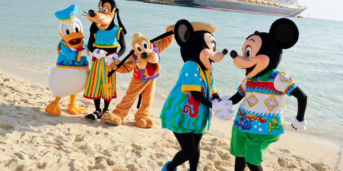 Disney characters on Castaway Cay