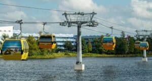 The Disney Skyliner over water