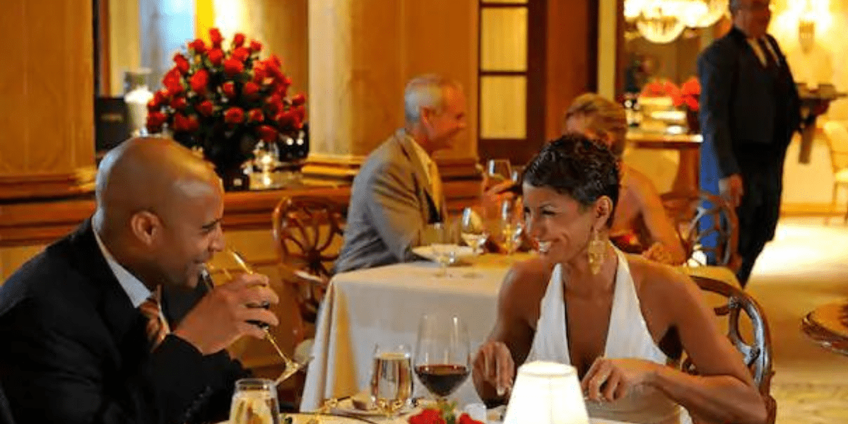 Dining Couple Sharing in an Elegant Experience at Victoria & Albert's