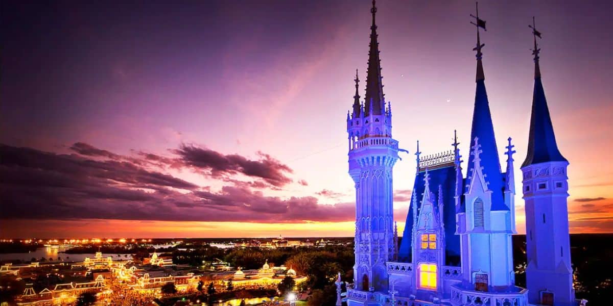 Magic Kingdom's Cinderella Castle in the evening