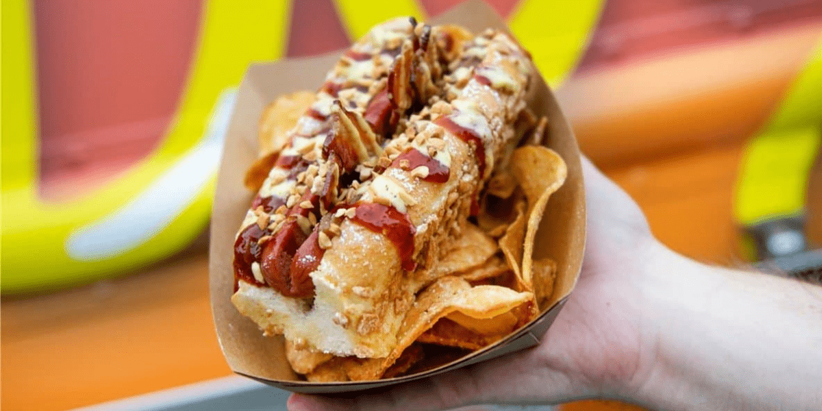 King Dog Feature Hot Dog at the Hot Diggity Dogs Food Truck