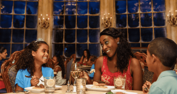 Family Dining at Be Our Guest at Night