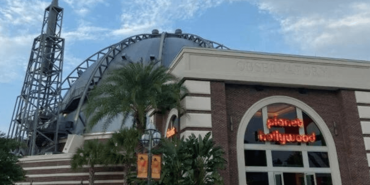 Exterior of Planet Hollywood at Disney Springs