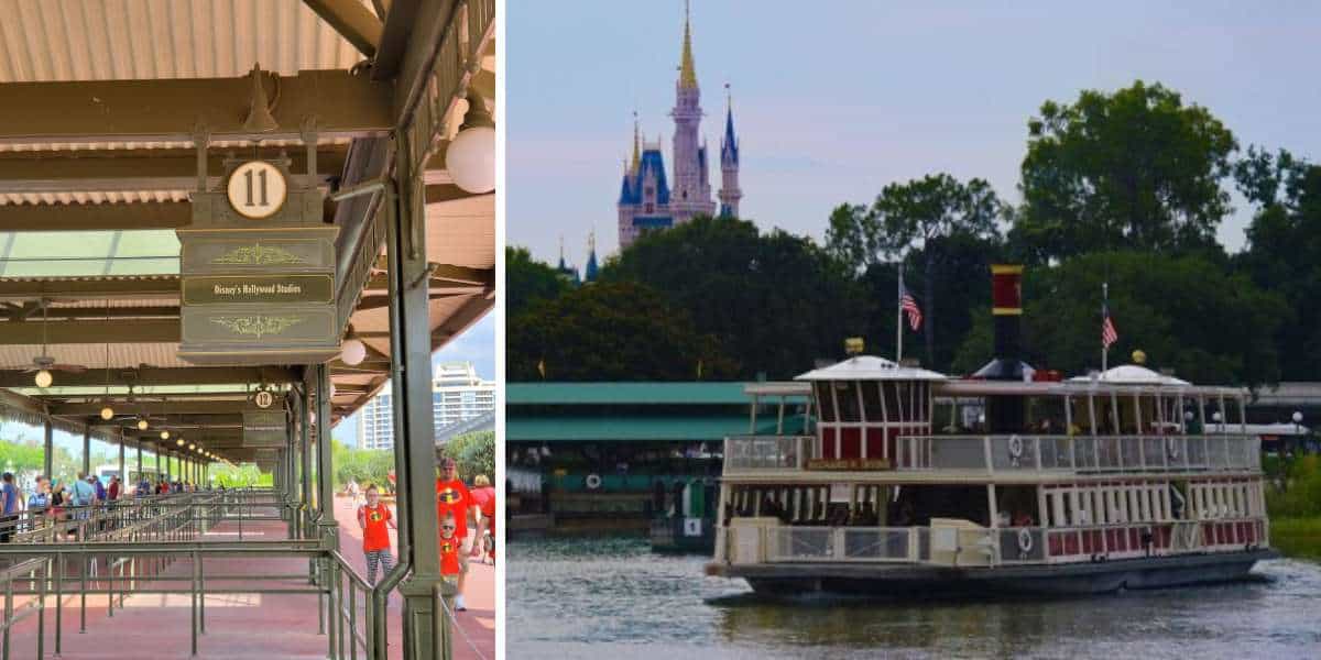 Bus stop and ferry outside Magic Kingdom Park