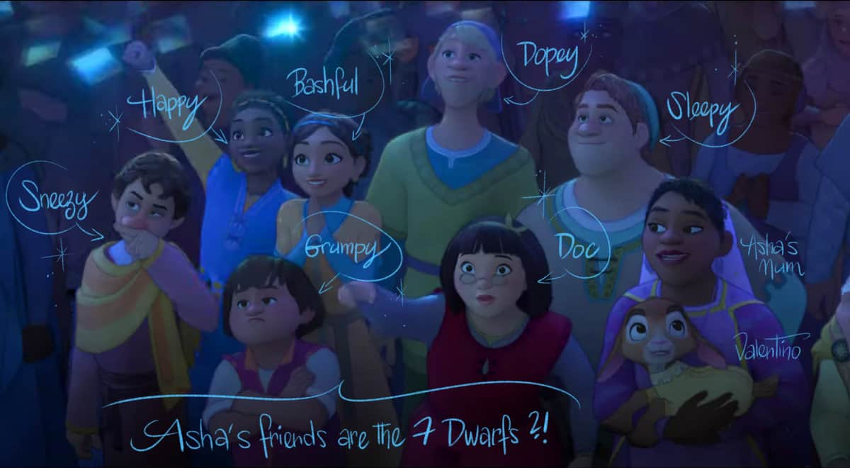 wish disney movie seven dwarfs