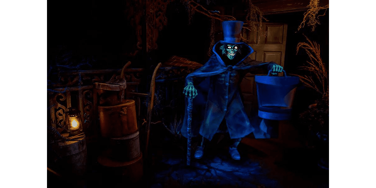 The Hatbox Ghost in the Haunted Mansion at Disneyland Park